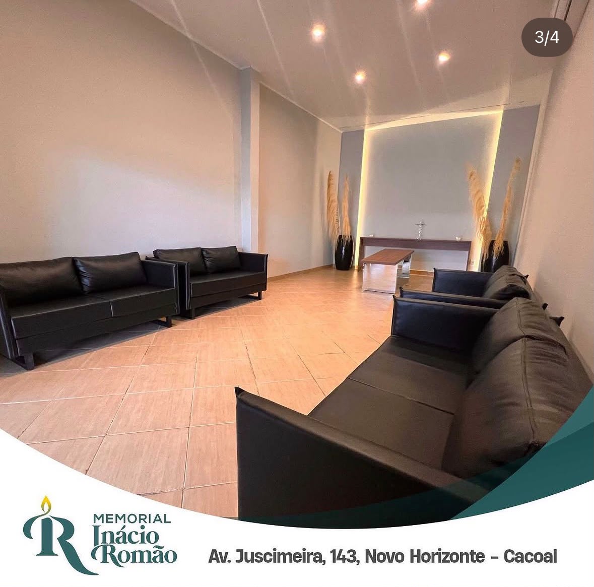 Ambiente interno preparado para acolher famílias no Memorial Inácio Romão